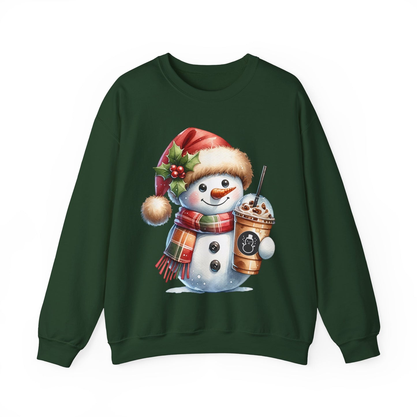 Cute Snowman Iced Coffee Sweatshirt | Winter Coffee Lover Christmas Crewneck