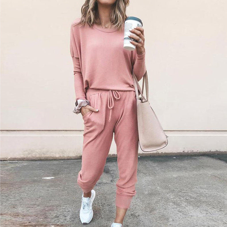 Long Sleeve Casual Sweatshirt & Pants Set