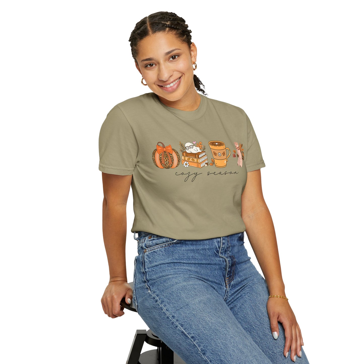 'Cozy Season' Bella + Canvas T-Shirt | Cozy Socks, Sleeping Ghost, Coquette Bow & Leopard Pumpkin Fall Graphic, Autumn Tee, Pumpkin Season Shirt, Cute Sweatshirt, Harvest Style Top, Perfect for Thanksgiving