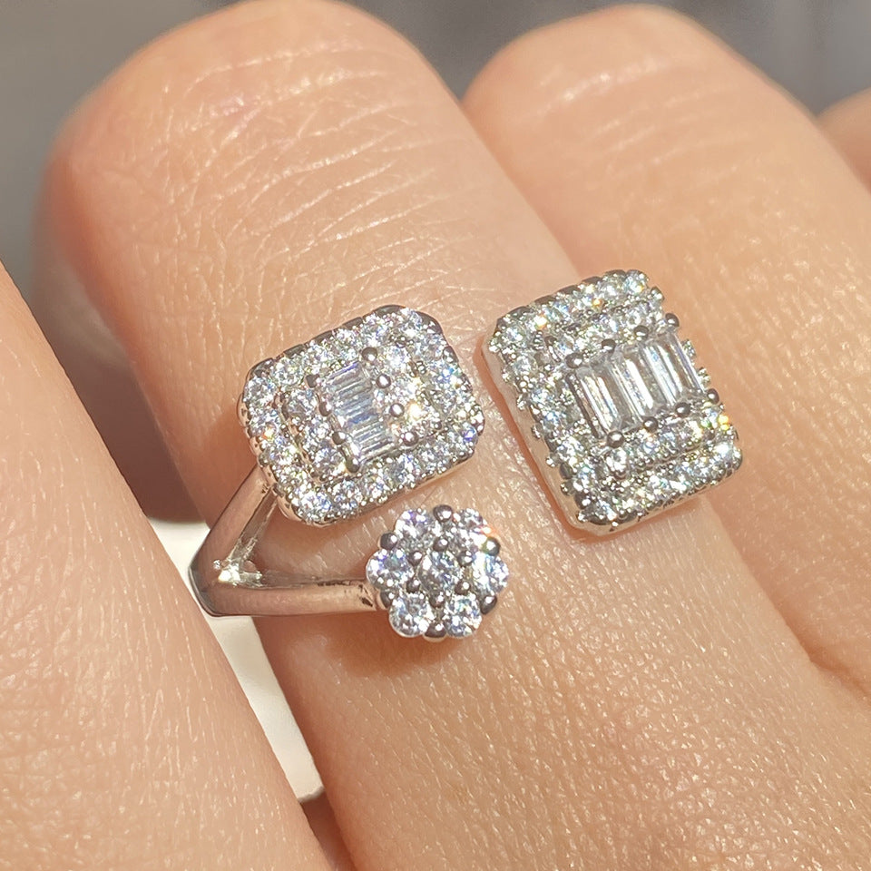 Geometric Zircon Ring