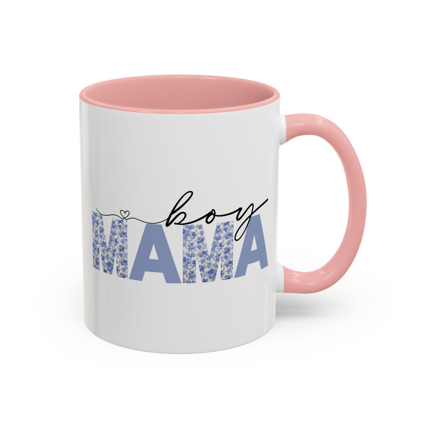 Boy Mama Floral Heart Mug | Cute Mom Life Coffee Cup, Perfect Gift for Mothers
