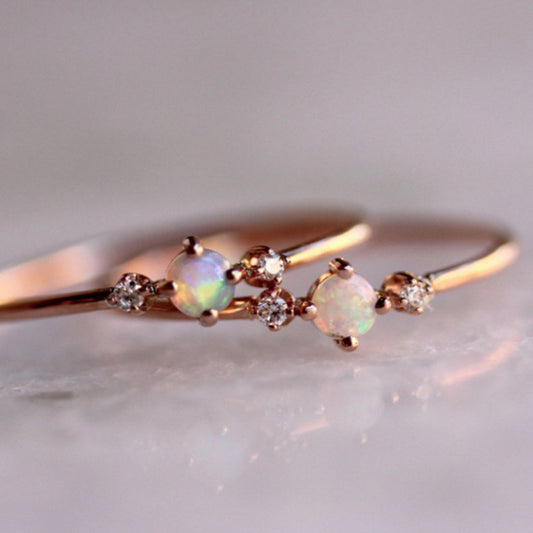 Opal Rose Gold Ring