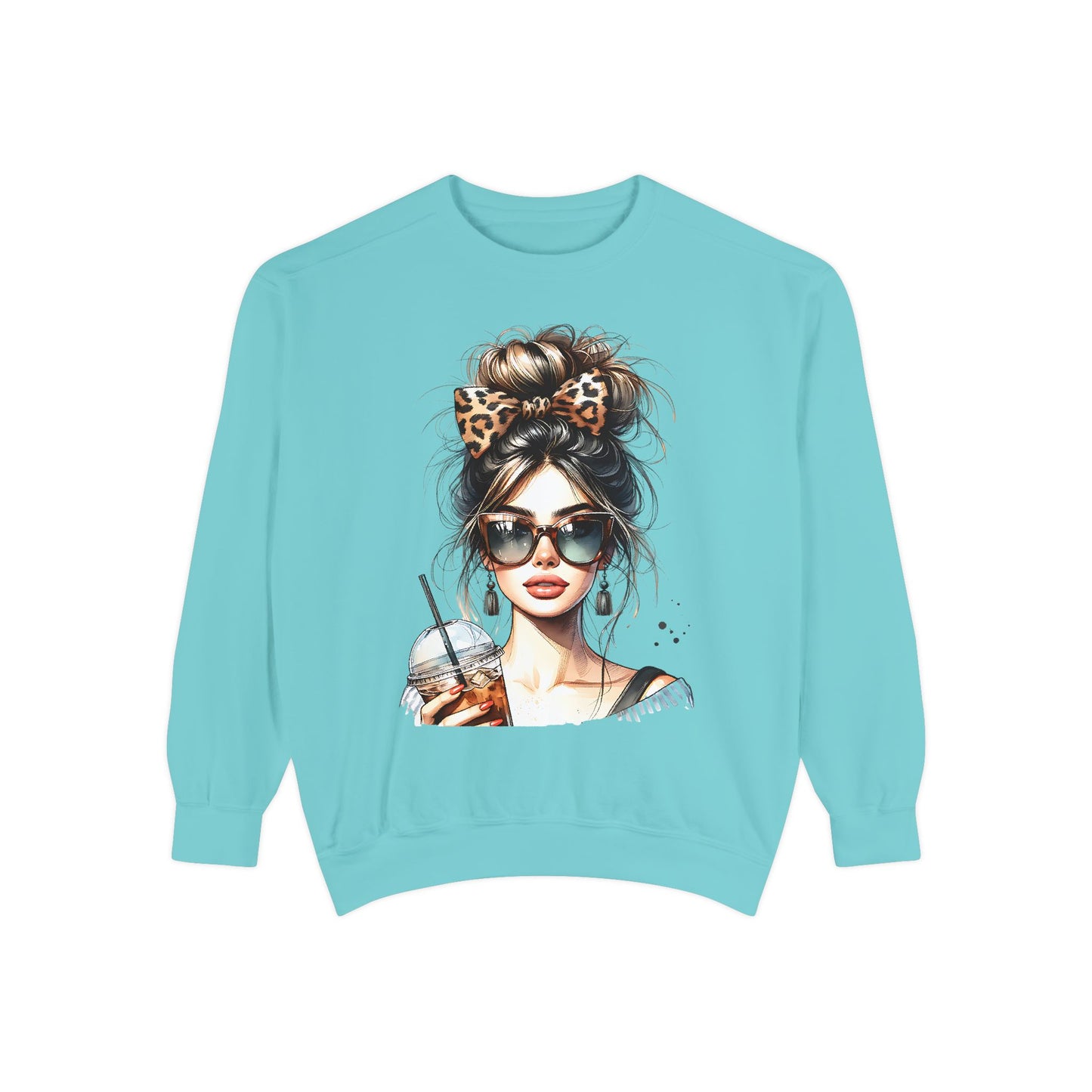 Fashionista Trendy Girl Coffee Sweatshirt for Women, Cozy Casual Wear, Gift for Fashion Lovers, Ideal for Everyday Style