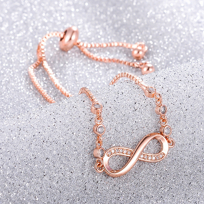 Rose Gold Adjustable Infinity Symbol Bracelet