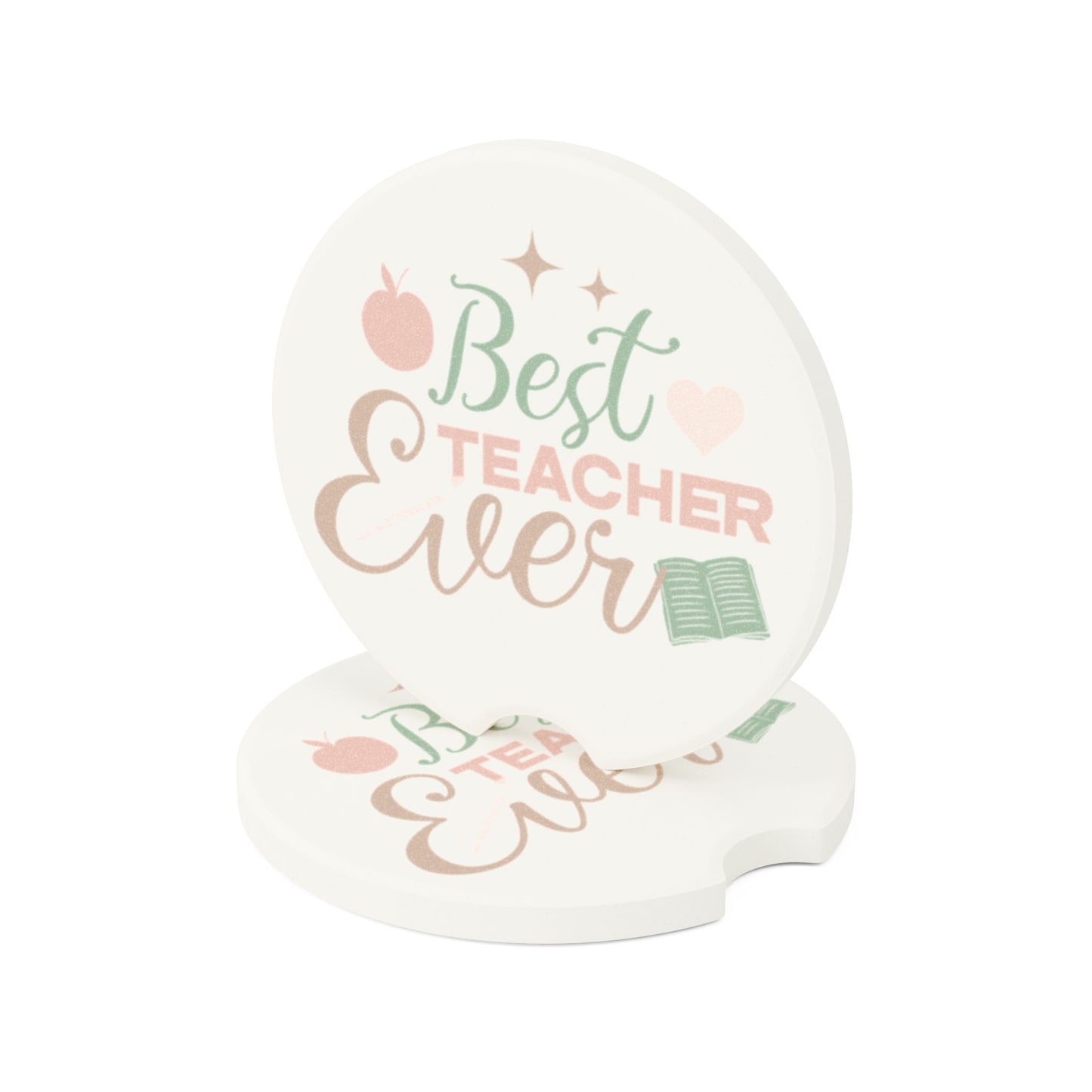 Best Teacher Ever Soapstone Car Coaster