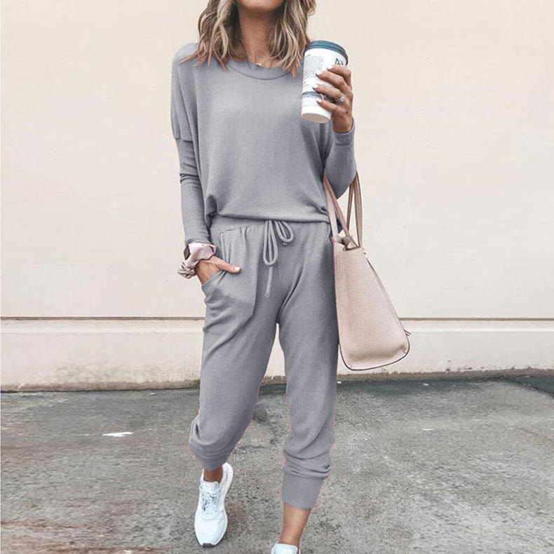 Long Sleeve Casual Sweatshirt & Pants Set