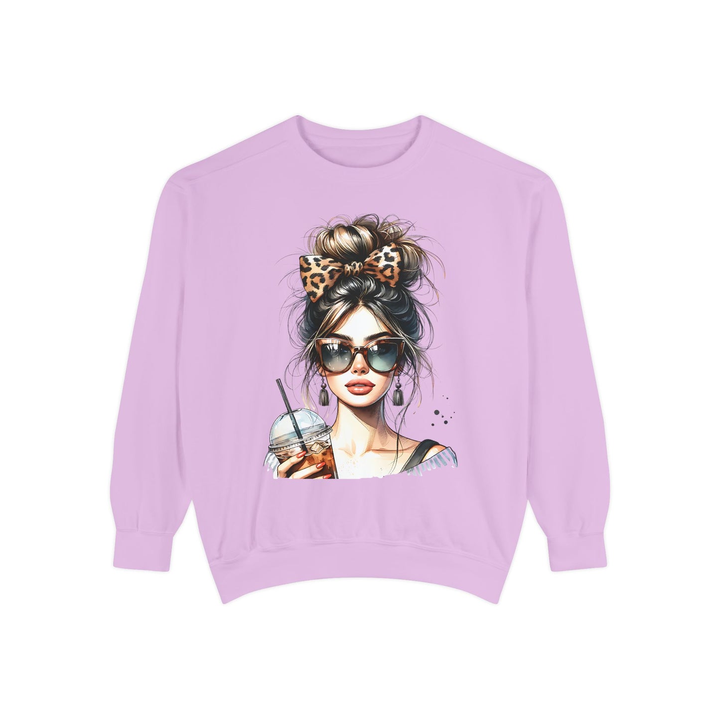 Fashionista Trendy Girl Coffee Sweatshirt for Women, Cozy Casual Wear, Gift for Fashion Lovers, Ideal for Everyday Style