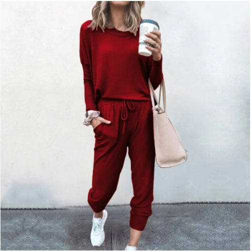 Long Sleeve Casual Sweatshirt & Pants Set