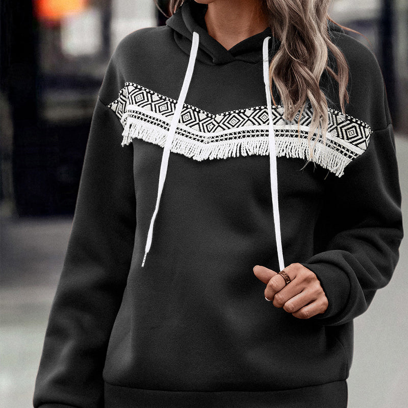 Urban Tribal Design Accented Sweatshirt