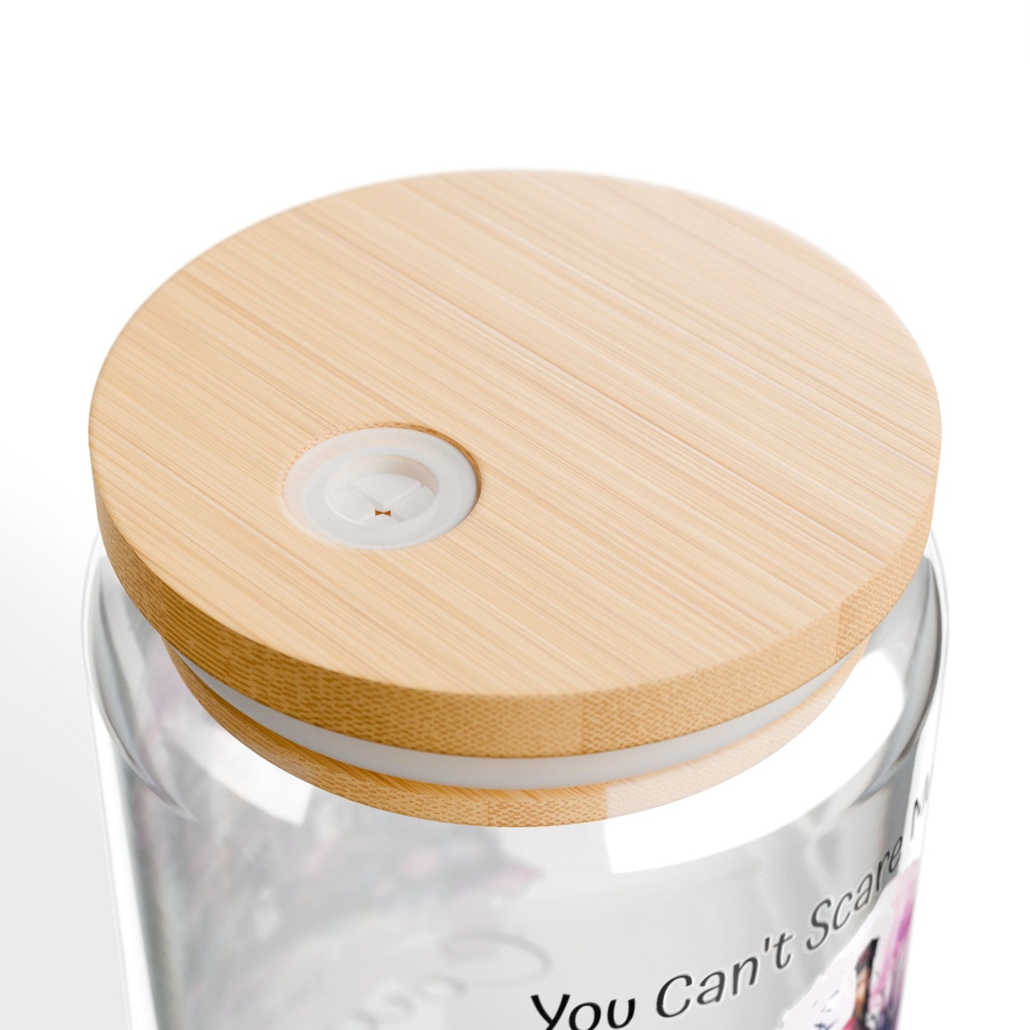 You Can't Scare Me I'm a Counselor Sipper Glass Can Featuring a Cute Watercolor Haunted House with Halloween Elements, 16oz