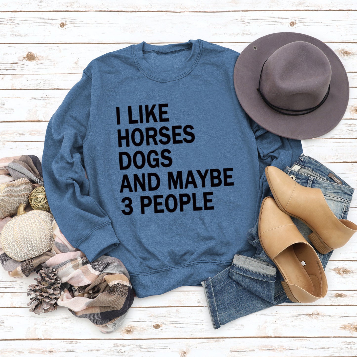 I Like Horses Dogs and Maybe 3 People Sweatshirt
