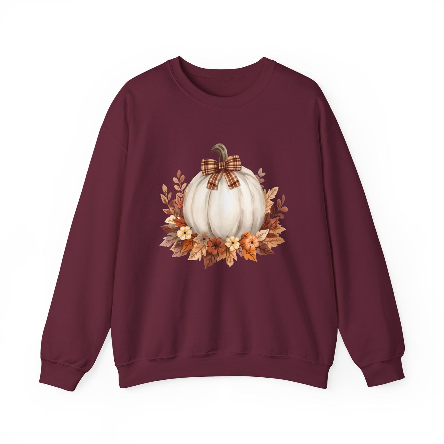 White Autumn Pumpkin Sweatshirt, Cozy Fall Sweater, Pumpkin Decor Shirt, Harvest Season Gift, Thanksgiving Apparel