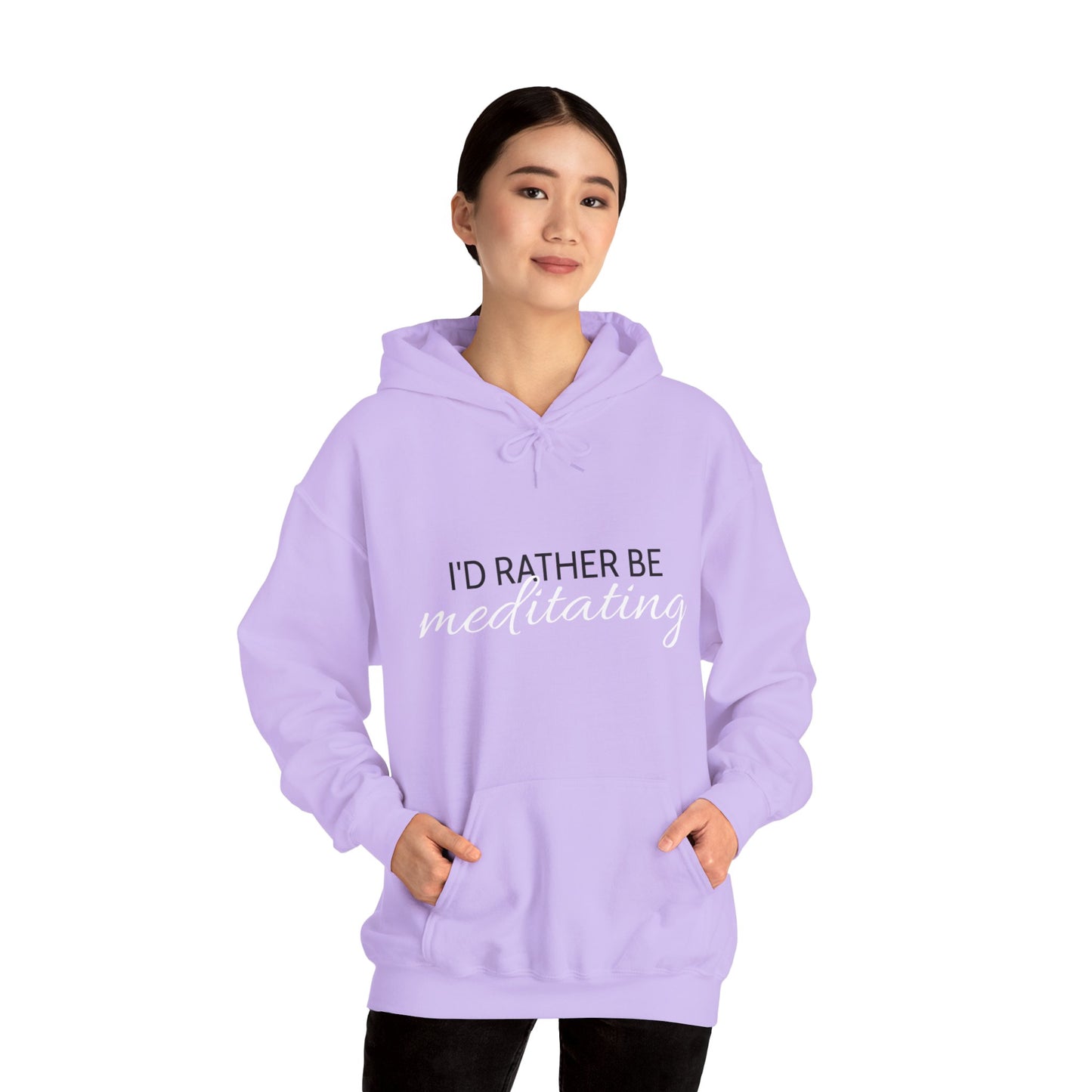 'I'd Rather Be Meditating" Hoodie Hooded Sweatshirt Trendy Retro Hippie Vibes Hoodie