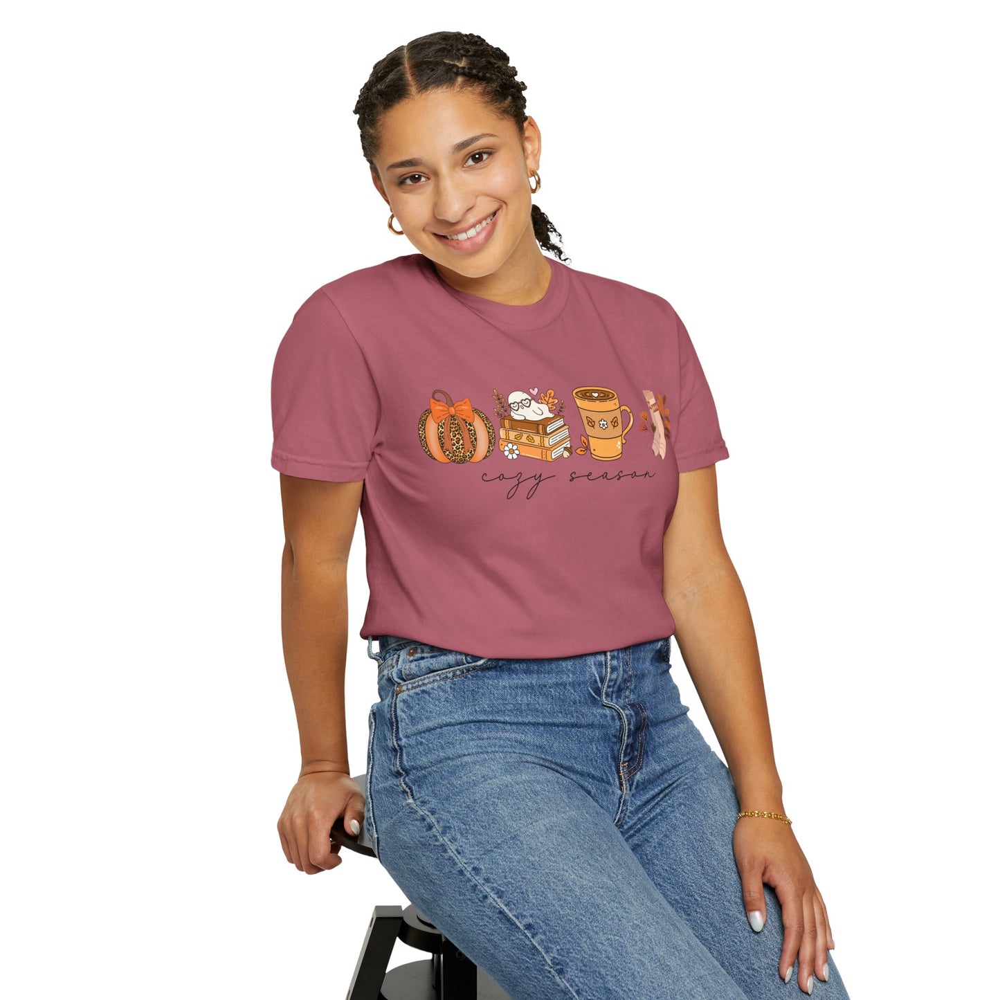 'Cozy Season' Bella + Canvas T-Shirt | Cozy Socks, Sleeping Ghost, Coquette Bow & Leopard Pumpkin Fall Graphic, Autumn Tee, Pumpkin Season Shirt, Cute Sweatshirt, Harvest Style Top, Perfect for Thanksgiving