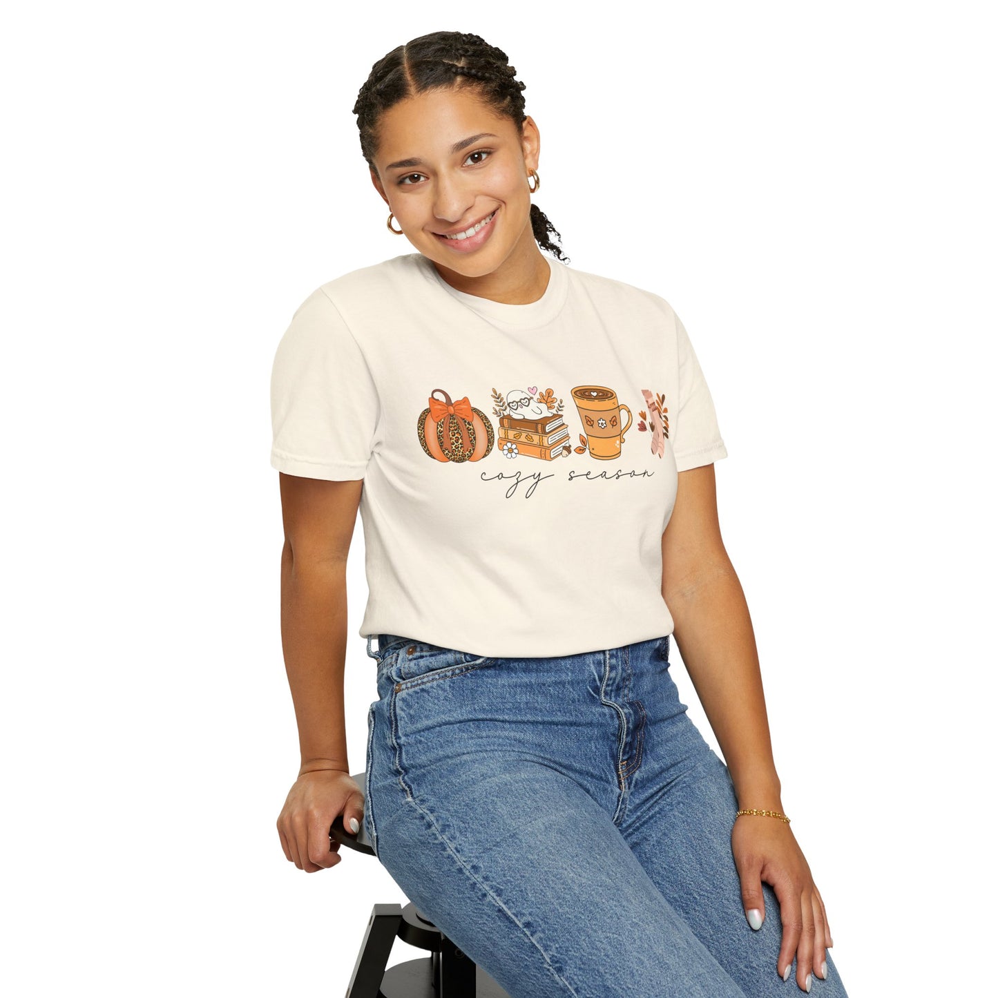 'Cozy Season' Bella + Canvas T-Shirt | Cozy Socks, Sleeping Ghost, Coquette Bow & Leopard Pumpkin Fall Graphic, Autumn Tee, Pumpkin Season Shirt, Cute Sweatshirt, Harvest Style Top, Perfect for Thanksgiving