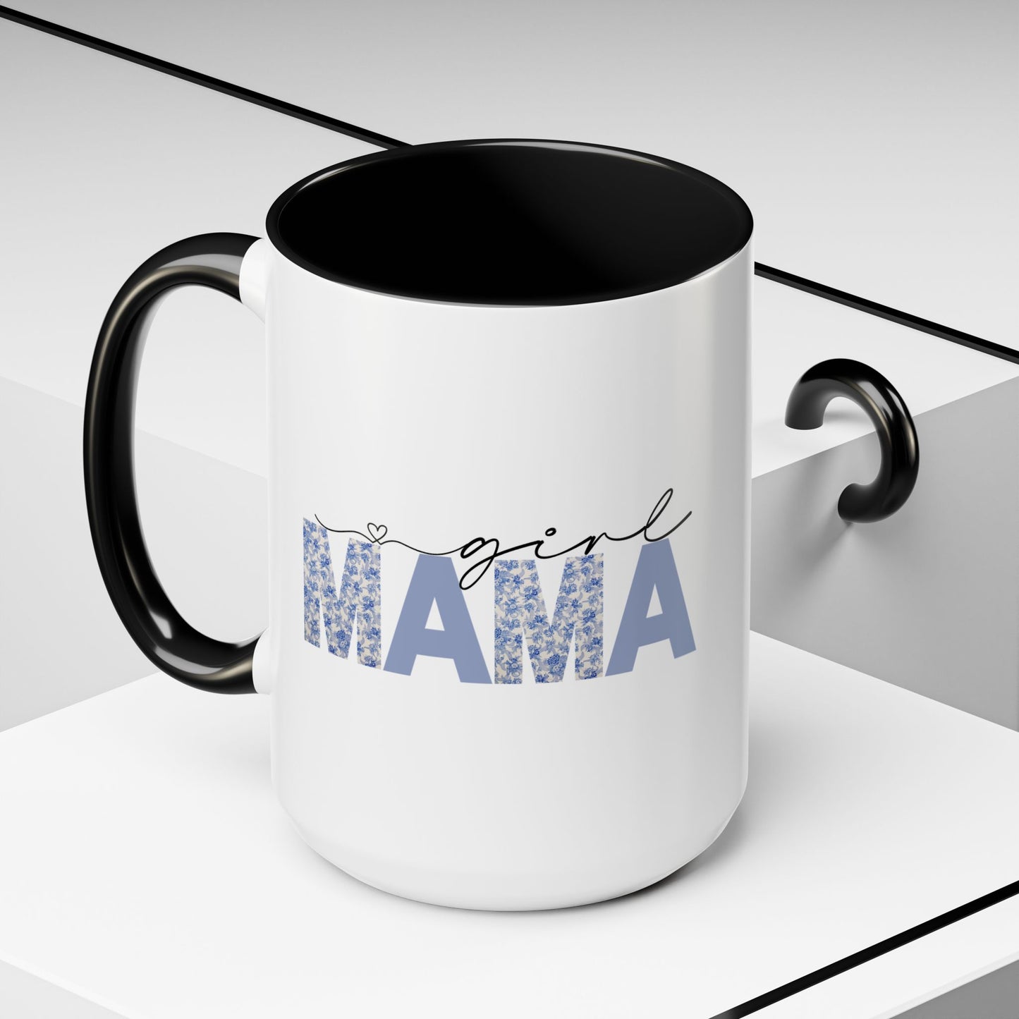 Girl Mama Floral Heart Mug | Cute Mom Life Coffee Cup, Perfect Gift for Mothers