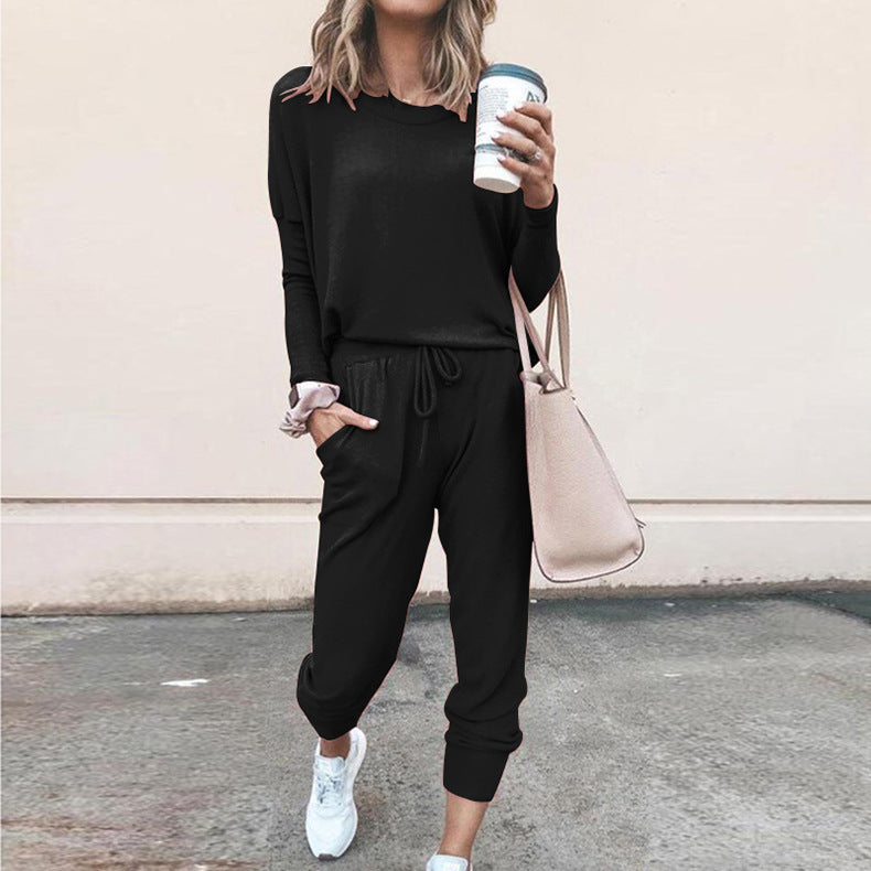 Long Sleeve Casual Sweatshirt & Pants Set