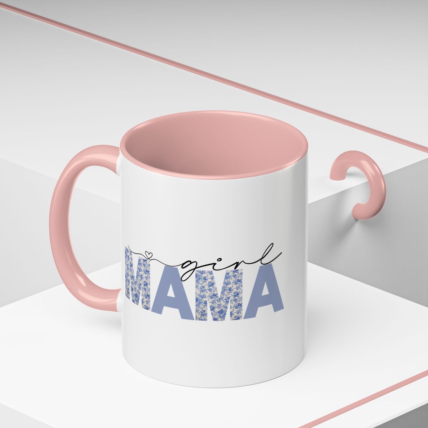 Girl Mama Floral Heart Mug | Cute Mom Life Coffee Cup, Perfect Gift for Mothers