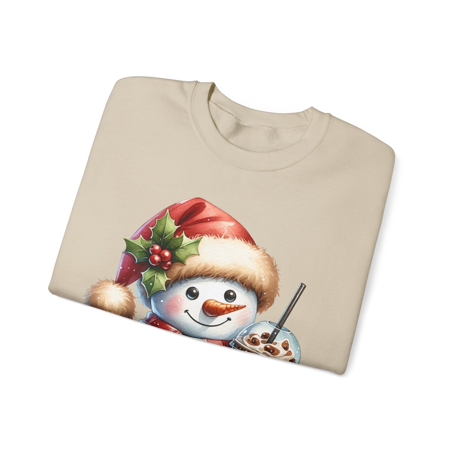 Cute Snowman Iced Coffee Sweatshirt | Winter Coffee Lover Christmas Crewneck