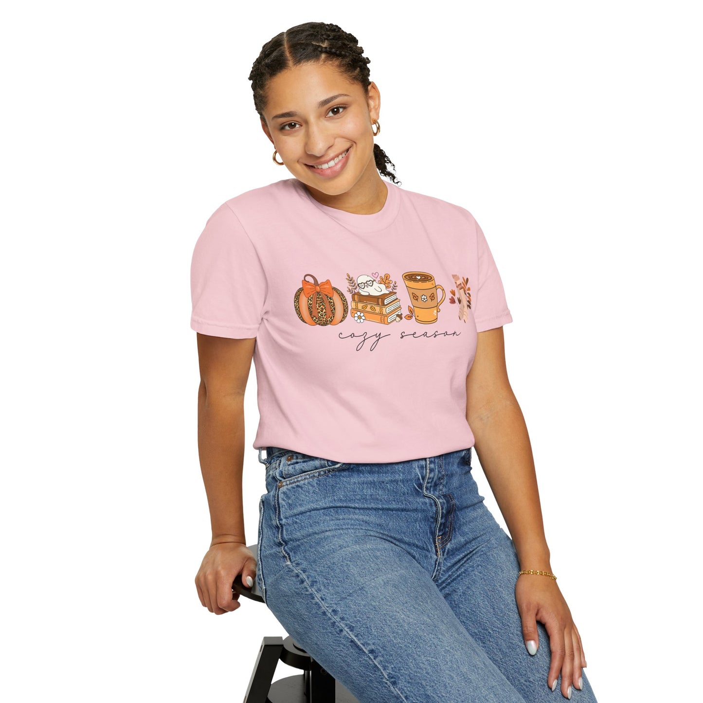 'Cozy Season' Bella + Canvas T-Shirt | Cozy Socks, Sleeping Ghost, Coquette Bow & Leopard Pumpkin Fall Graphic, Autumn Tee, Pumpkin Season Shirt, Cute Sweatshirt, Harvest Style Top, Perfect for Thanksgiving