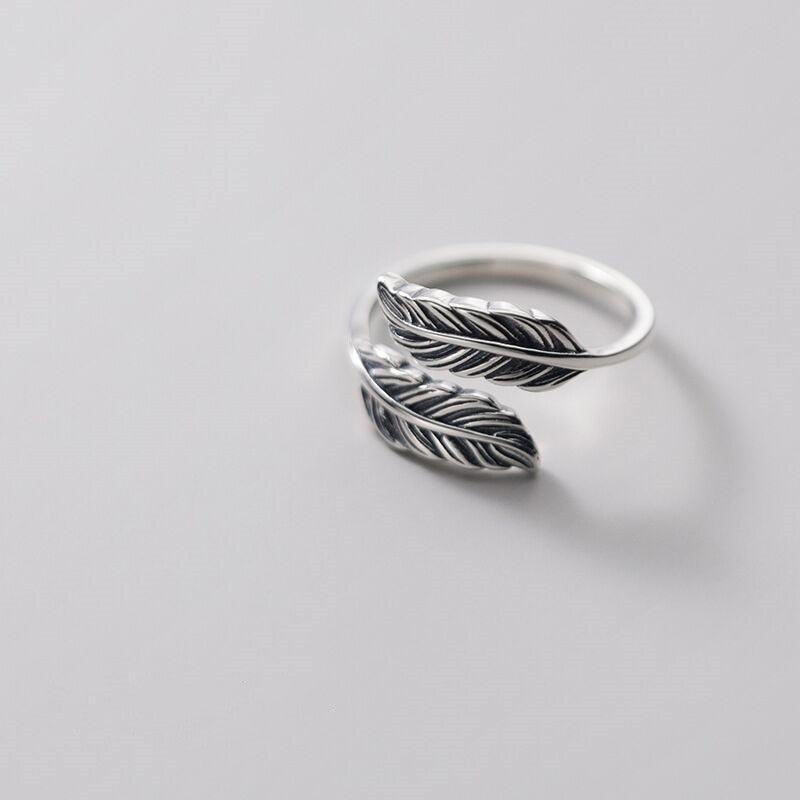 Vintage Thai Silver Feather Ring