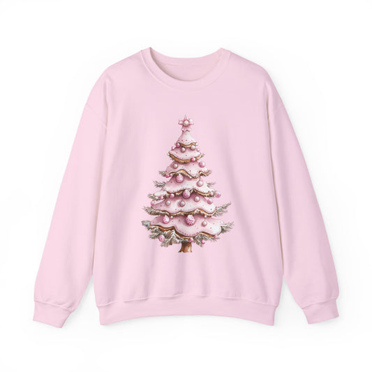 Pink Christmas Tree Cookie Sweatshirt - Cozy Holiday Pullover, Festive Apparel, Christmas Gift, Winter Fashion