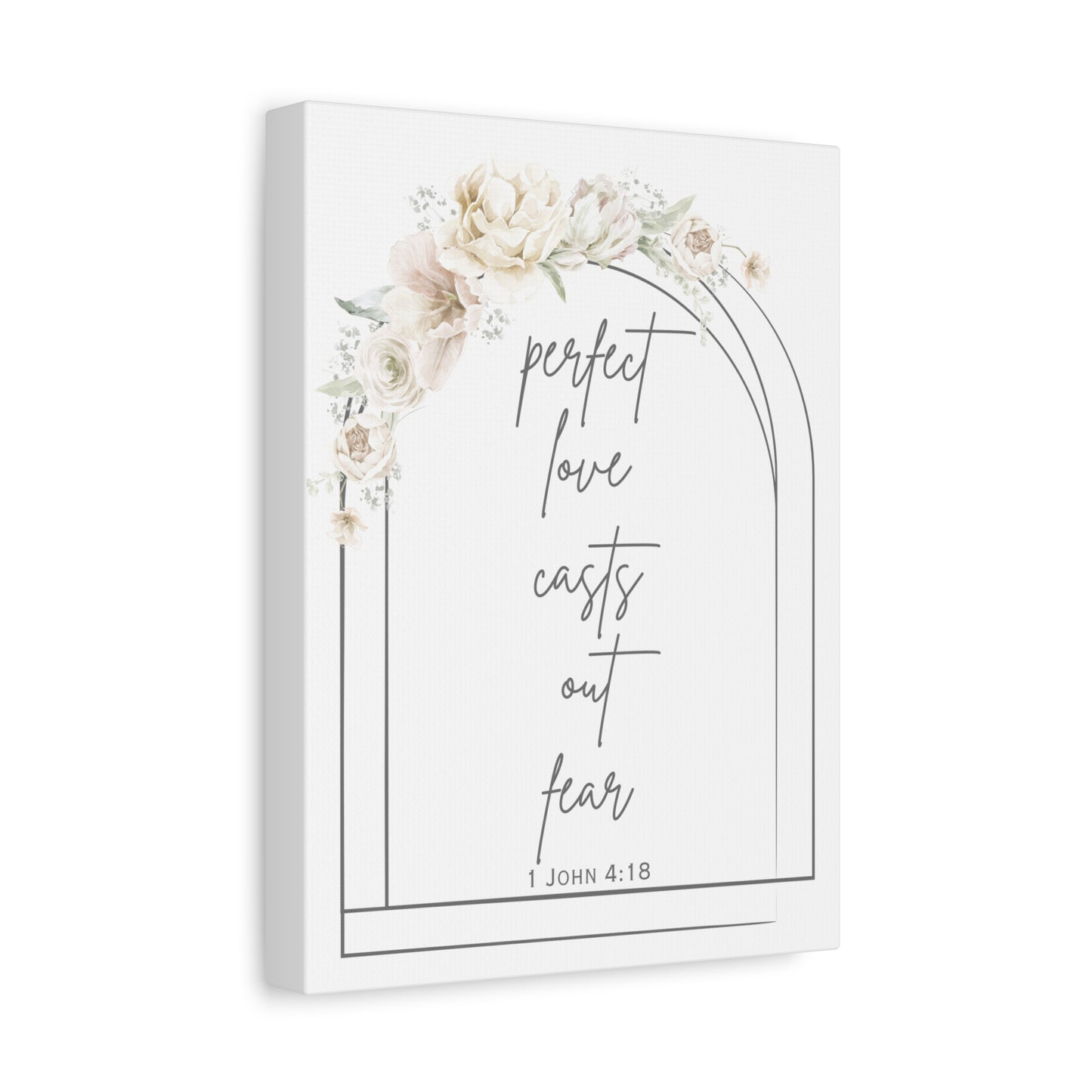 Canvas Wall Art, Perfect Love Casts Out Fear, 1 John 4:18, Faith-based Home Decor, Religious Gift For Home, Inspirational Prints