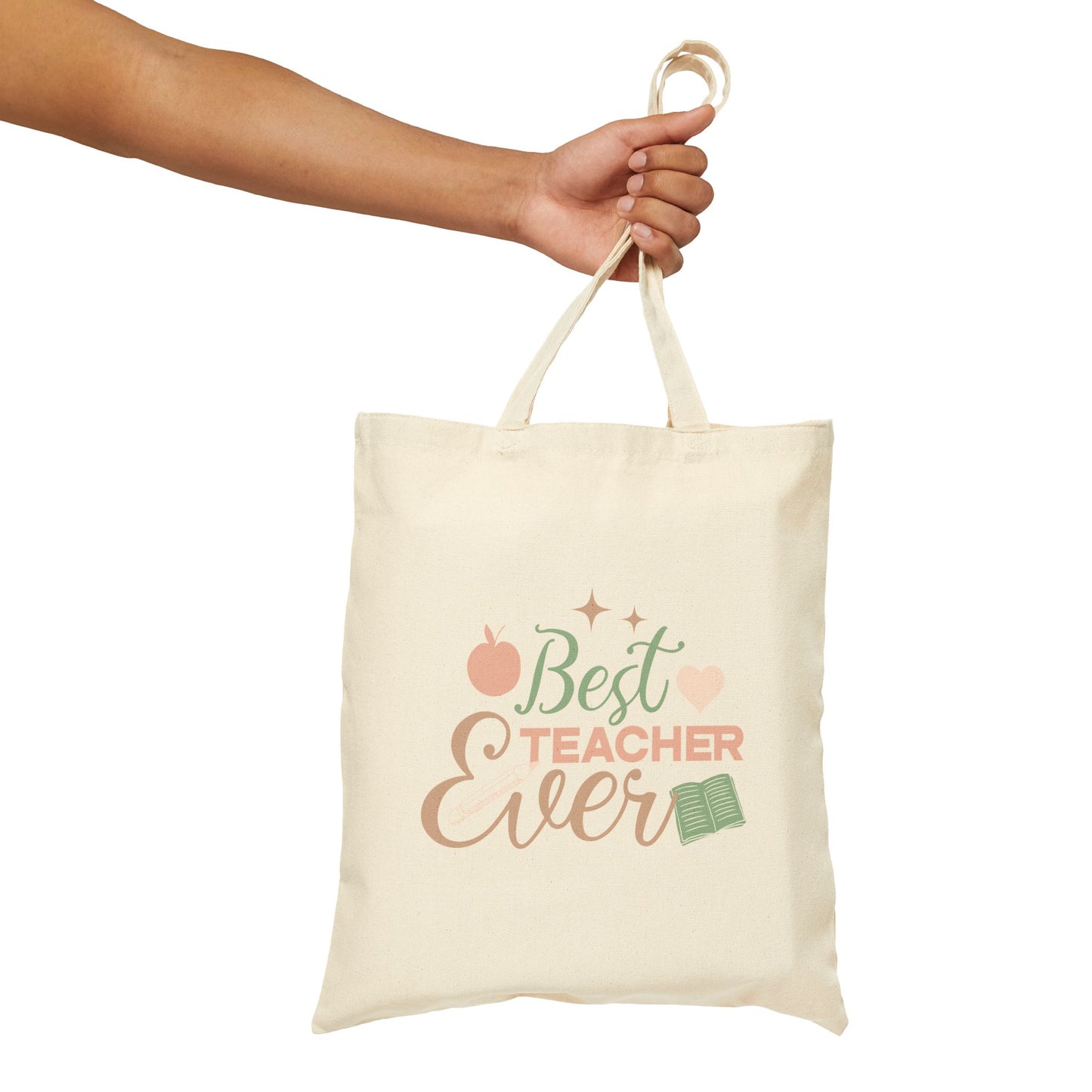 Best Teacher Ever Cotton Canvas Tote Bag