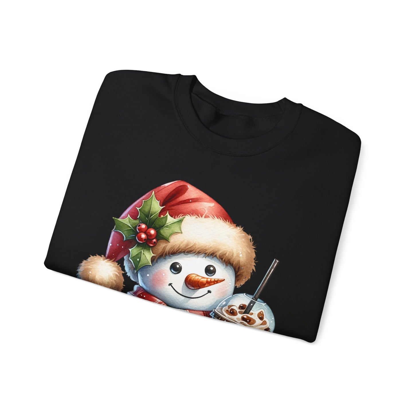 Cute Snowman Iced Coffee Sweatshirt | Winter Coffee Lover Christmas Crewneck