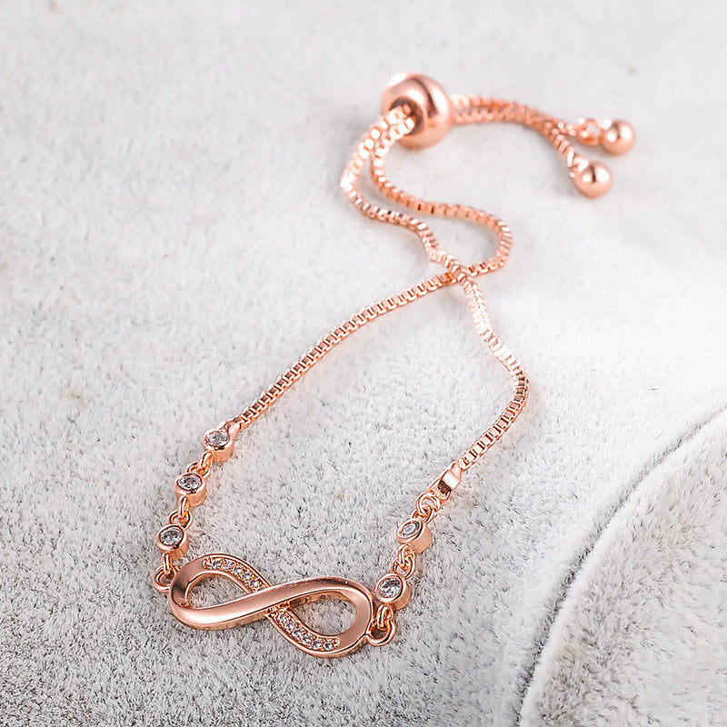 Rose Gold Adjustable Infinity Symbol Bracelet
