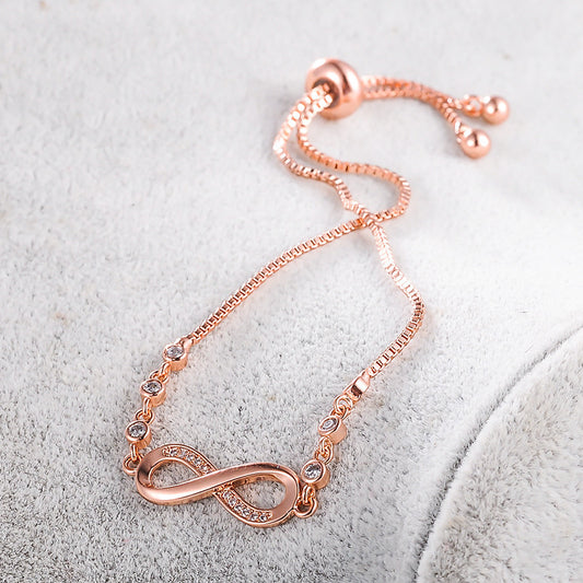 Rose Gold Adjustable Infinity Symbol Bracelet