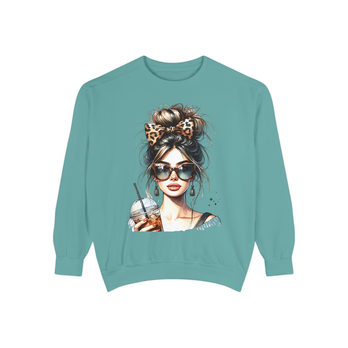 Fashionista Trendy Girl Coffee Sweatshirt for Women, Cozy Casual Wear, Gift for Fashion Lovers, Ideal for Everyday Style