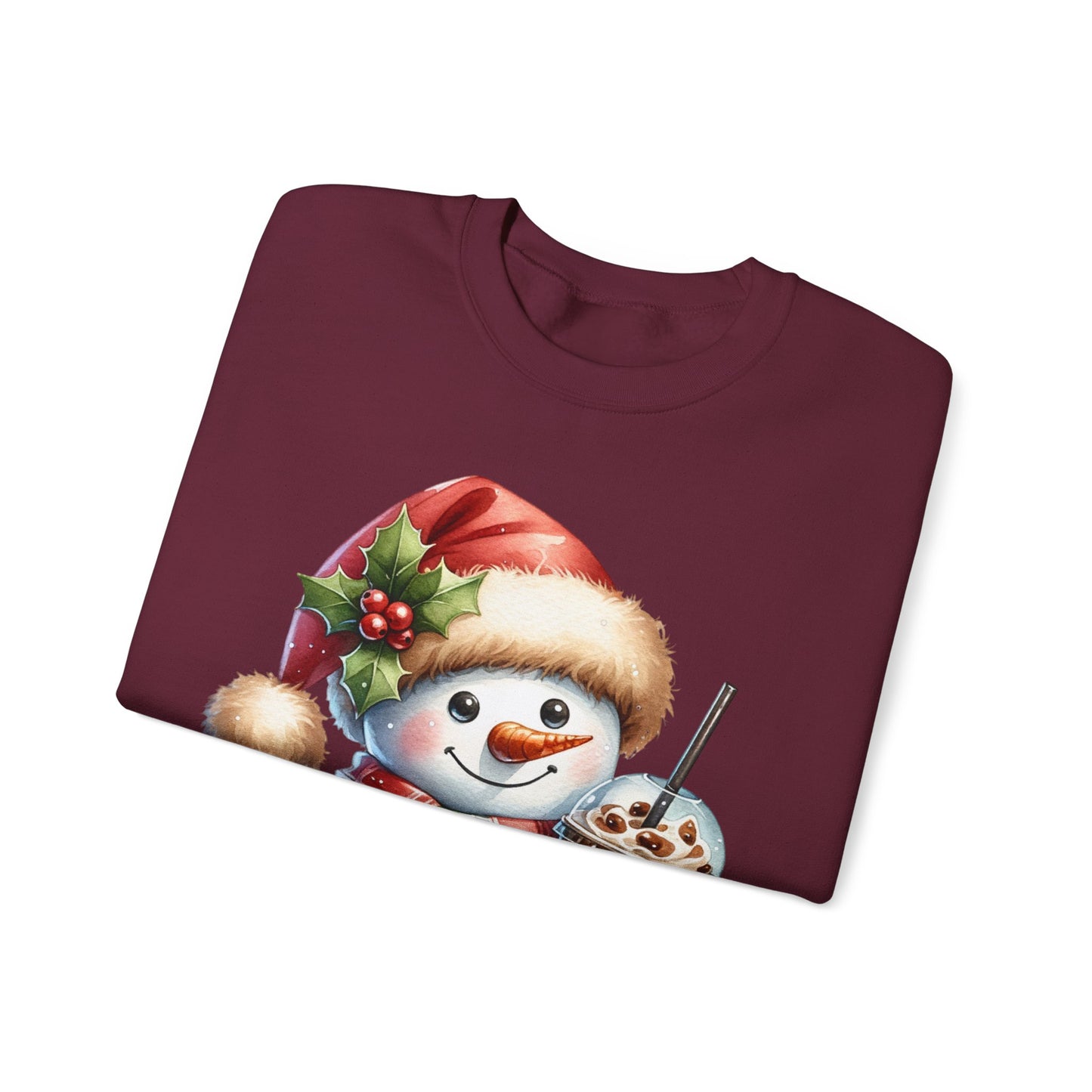 Cute Snowman Iced Coffee Sweatshirt | Winter Coffee Lover Christmas Crewneck