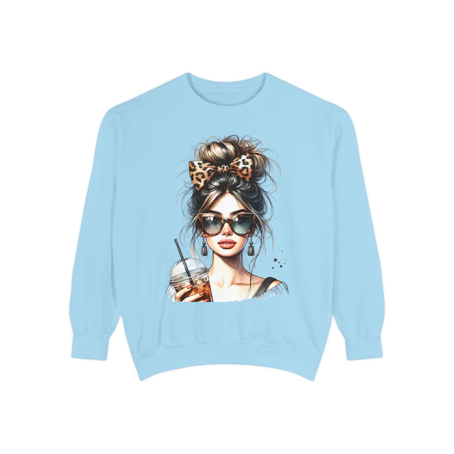 Fashionista Trendy Girl Coffee Sweatshirt for Women, Cozy Casual Wear, Gift for Fashion Lovers, Ideal for Everyday Style