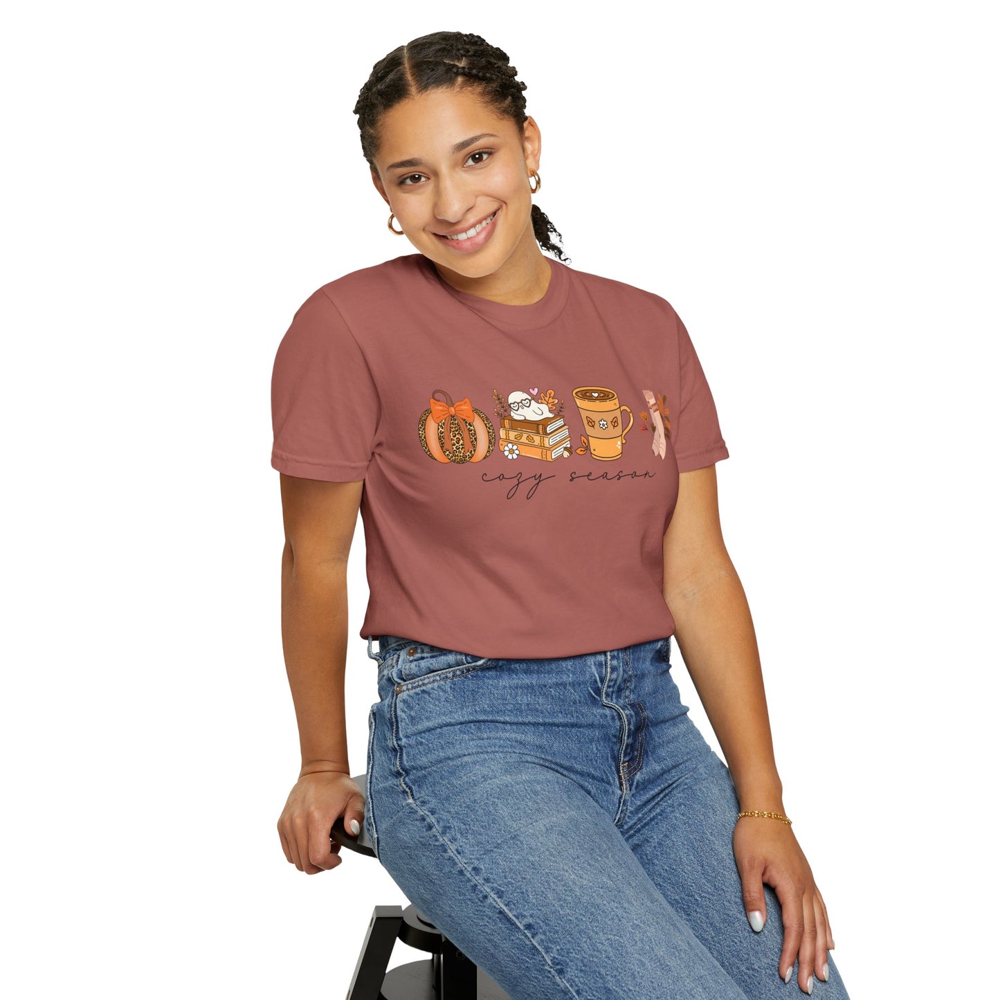 'Cozy Season' Bella + Canvas T-Shirt | Cozy Socks, Sleeping Ghost, Coquette Bow & Leopard Pumpkin Fall Graphic, Autumn Tee, Pumpkin Season Shirt, Cute Sweatshirt, Harvest Style Top, Perfect for Thanksgiving