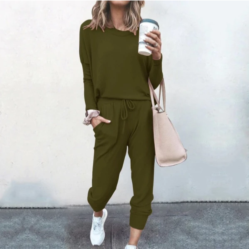 Long Sleeve Casual Sweatshirt & Pants Set