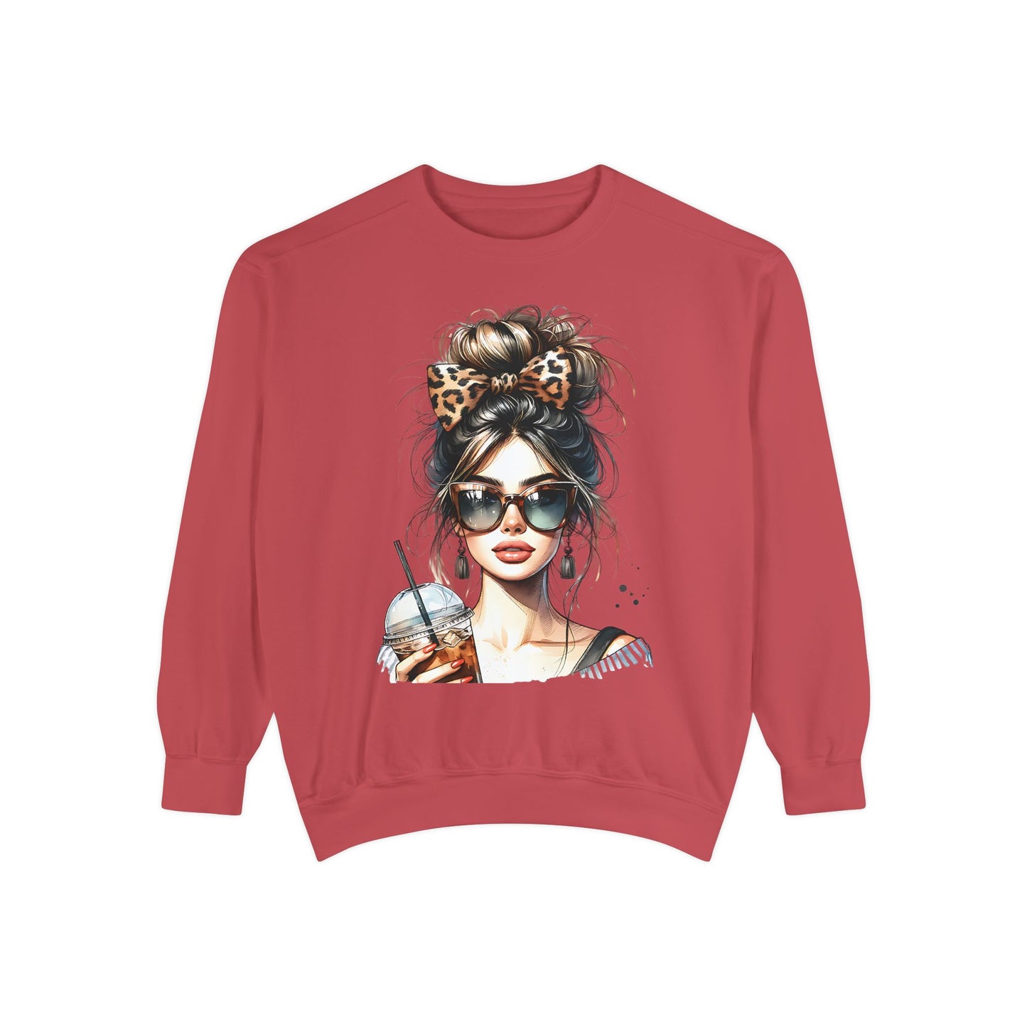 Fashionista Trendy Girl Coffee Sweatshirt for Women, Cozy Casual Wear, Gift for Fashion Lovers, Ideal for Everyday Style