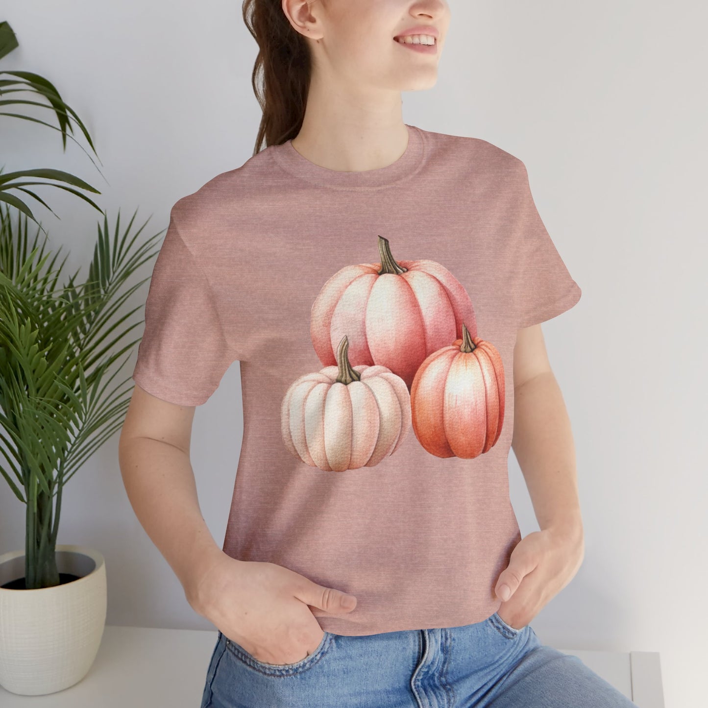 Autumn Fall Girly Pink Pumpkins Tee