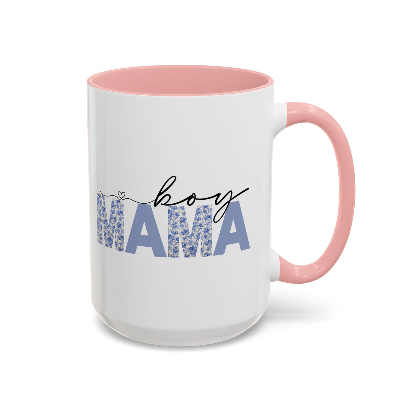 Boy Mama Floral Heart Mug | Cute Mom Life Coffee Cup, Perfect Gift for Mothers