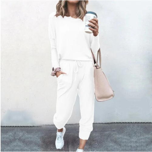 Long Sleeve Casual Sweatshirt & Pants Set