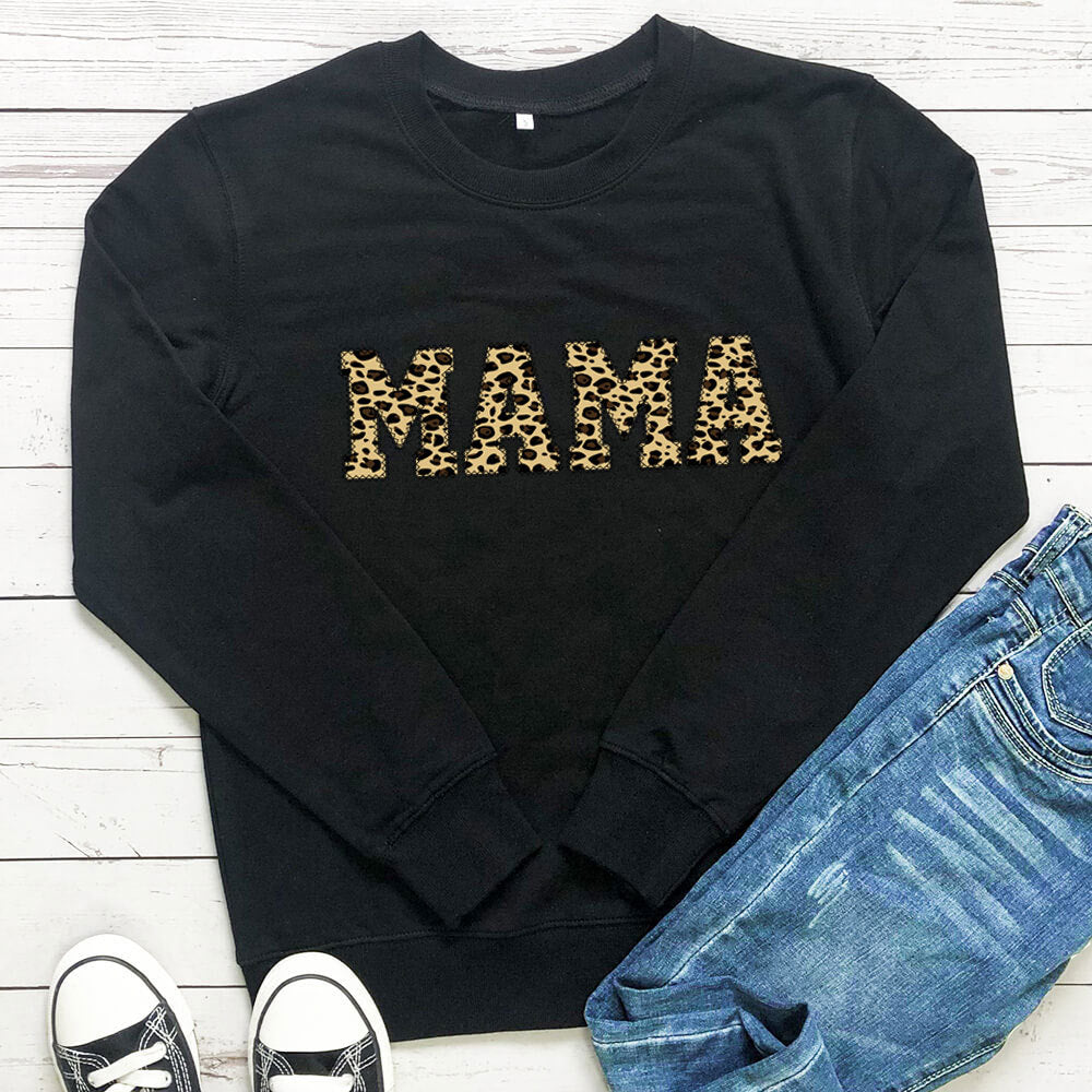 Mama Leopard Print Sweatshirt