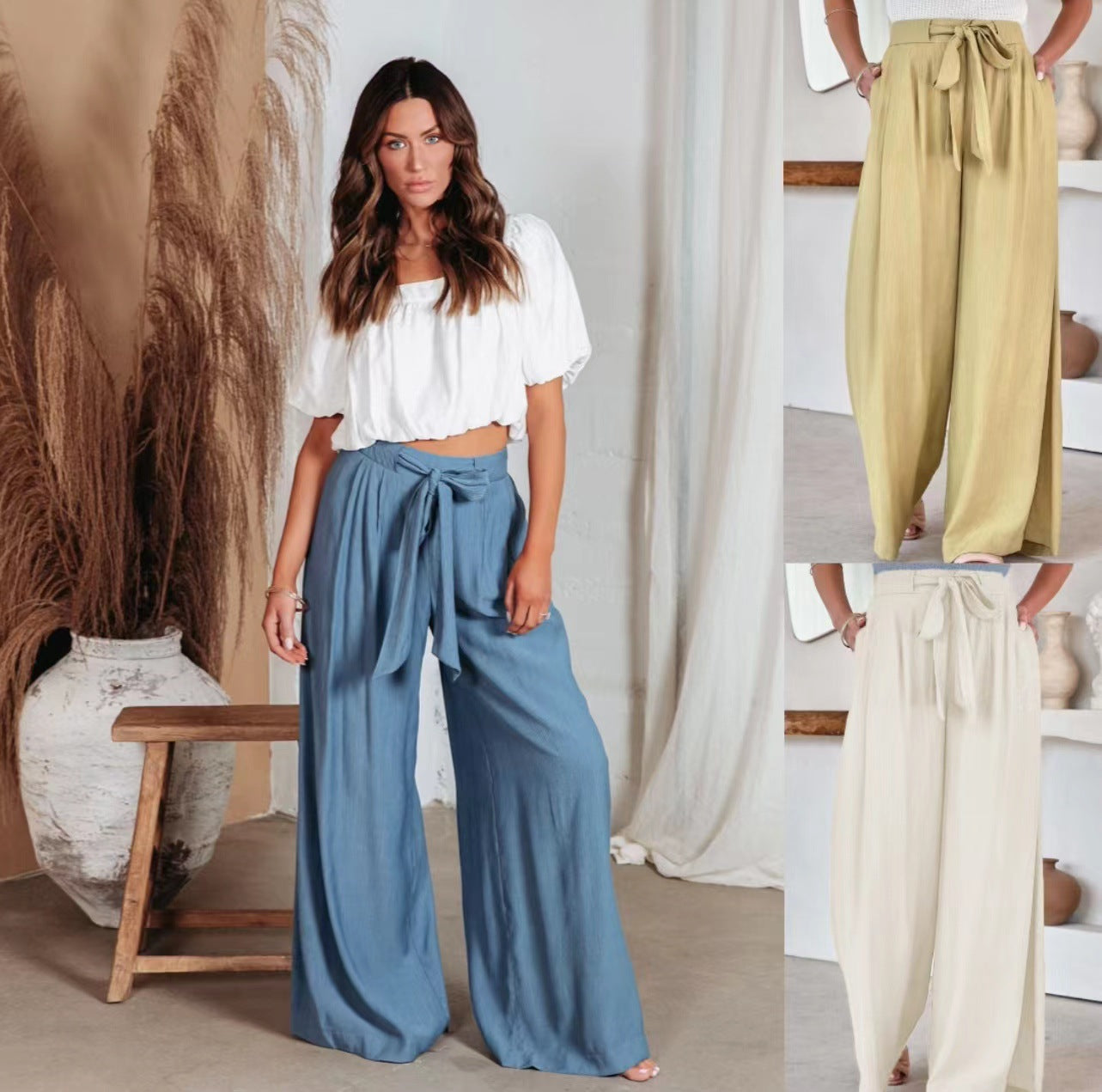 High Waist Wide Leg Pants