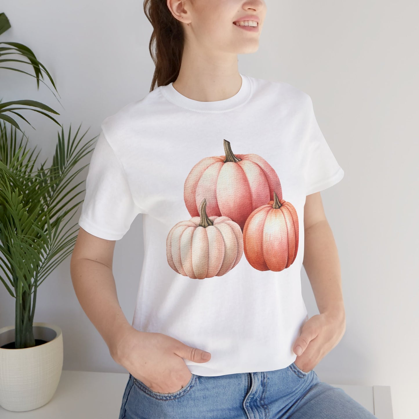 Autumn Fall Girly Pink Pumpkins Tee
