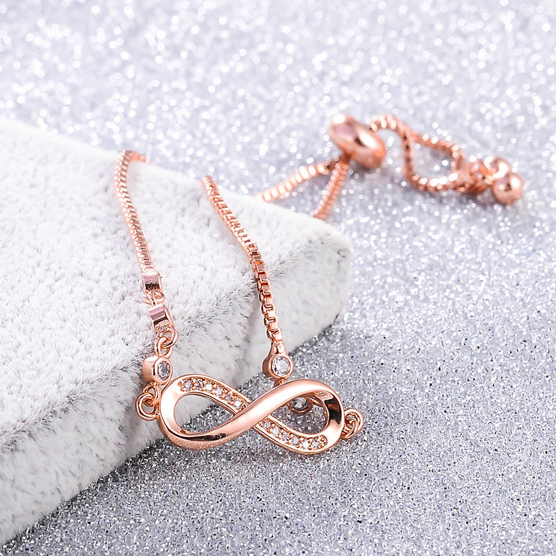 Rose Gold Adjustable Infinity Symbol Bracelet