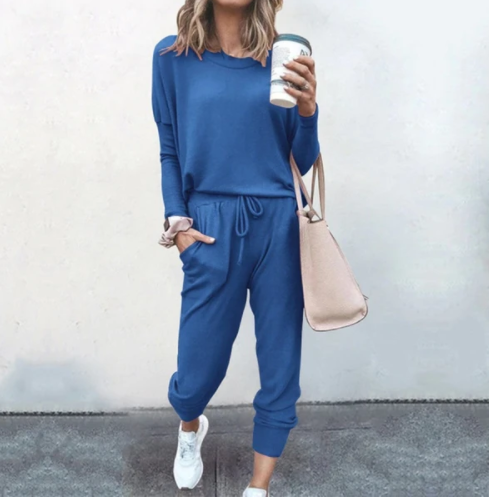 Long Sleeve Casual Sweatshirt & Pants Set