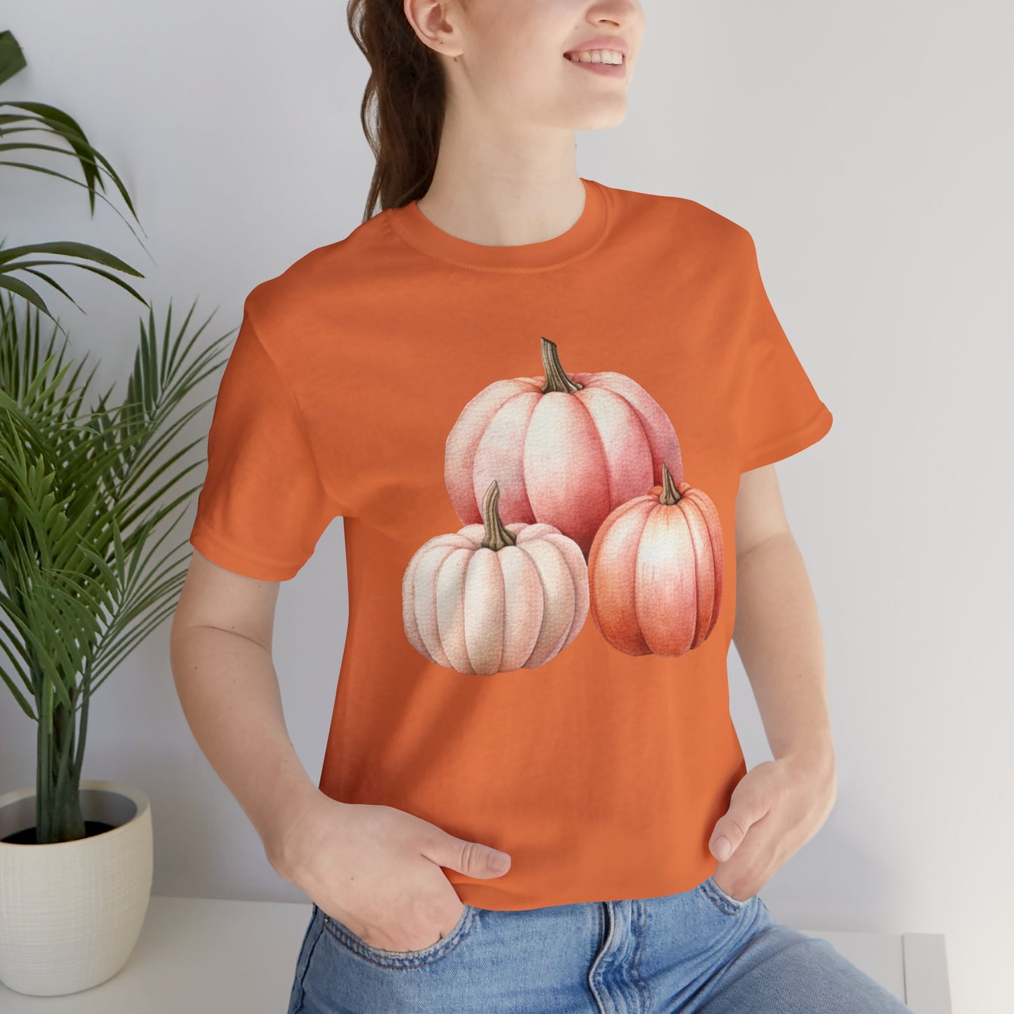 Autumn Fall Girly Pink Pumpkins Tee