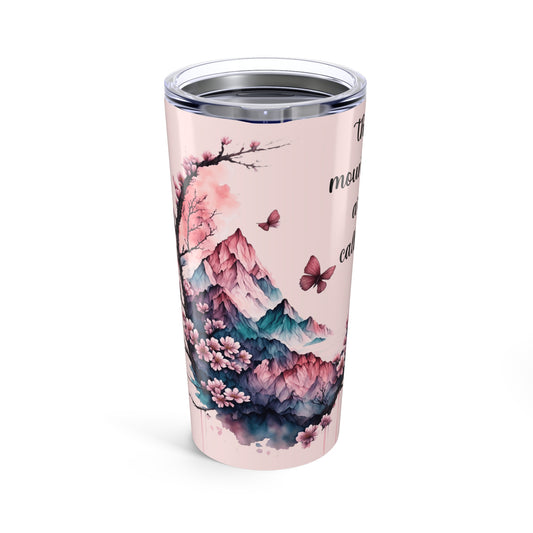 The Mountains Are Calling Floral Watercolor Scene, 20 oz Tumbler