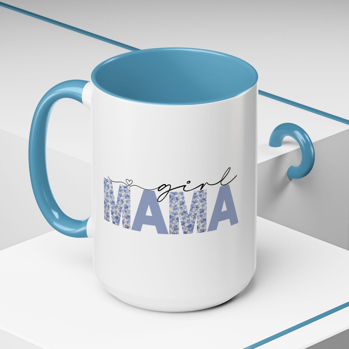 Girl Mama Floral Heart Mug | Cute Mom Life Coffee Cup, Perfect Gift for Mothers