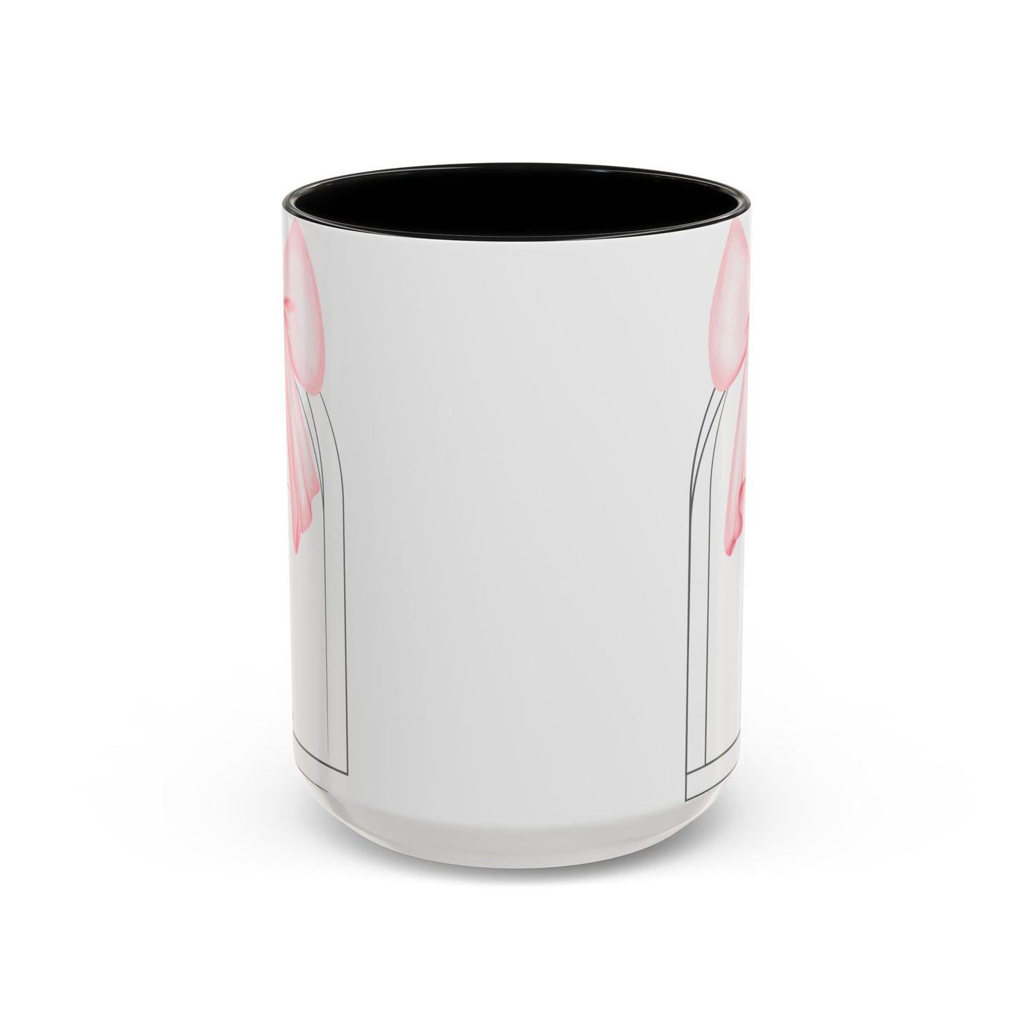 Perfect Love Casts Out Fear Mug | 1 John 4:18 Scripture with Pink Coquette Bow Coffee Mug