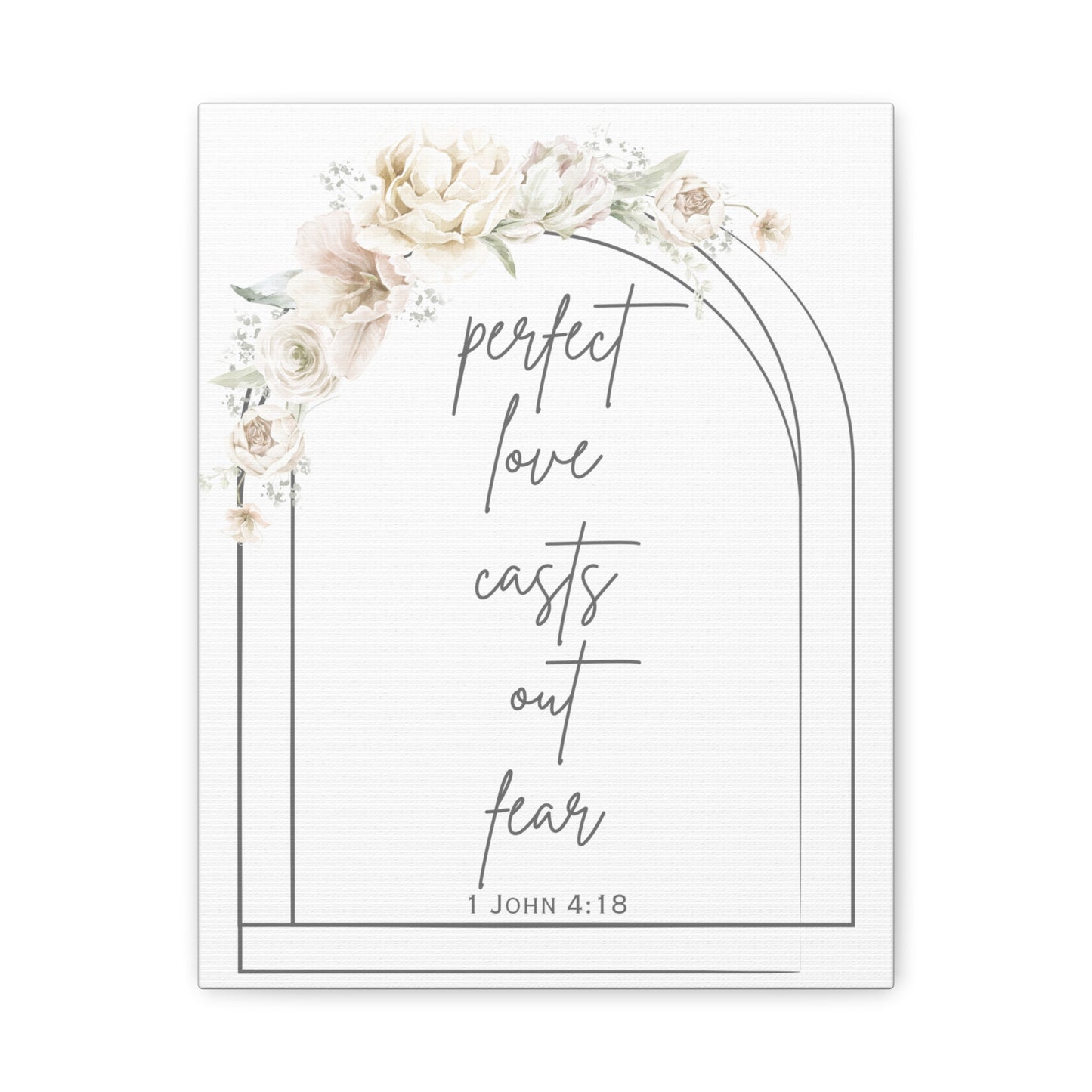 Canvas Wall Art, Perfect Love Casts Out Fear, 1 John 4:18, Faith-based Home Decor, Religious Gift For Home, Inspirational Prints